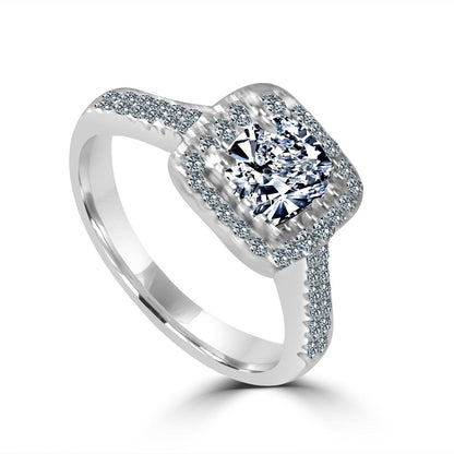 Square cushion-cut cubic zirconia halo ring, alternate view, 635R0251