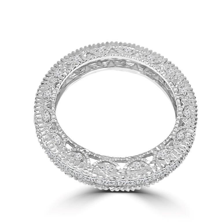 Square cubic zirconia stackable eternity band ring by Zirconite, alternate view, 600R13574