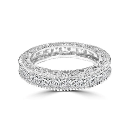 Square cubic zirconia stackable eternity band ring by Zirconite, main view, 600R13574