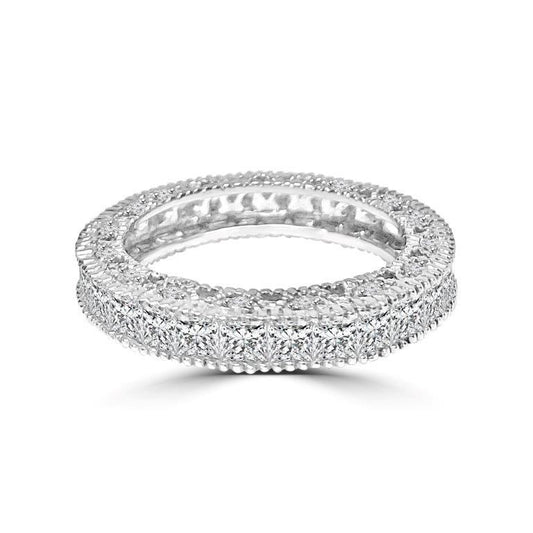 Square cubic zirconia stackable eternity band ring by Zirconite, main view, 600R13574