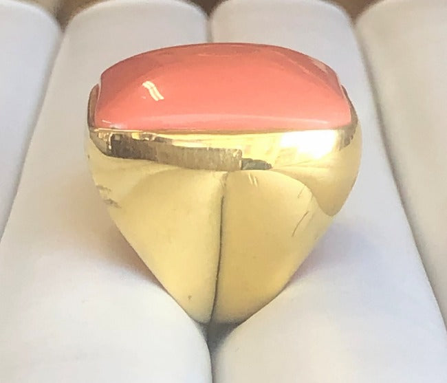 Square resin cabochon cocktail ring in gold tone, alternate view, 501R9W196