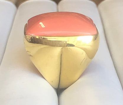 Square resin cabochon cocktail ring in gold tone, alternate view, 501R9W196