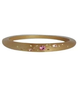 Stackable jeweled acrylic opaque bangle bracelet by Zirconite, brown color, 629B81364