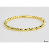Stainless Steel Gold Bead stretch Bracelet by Zirconite