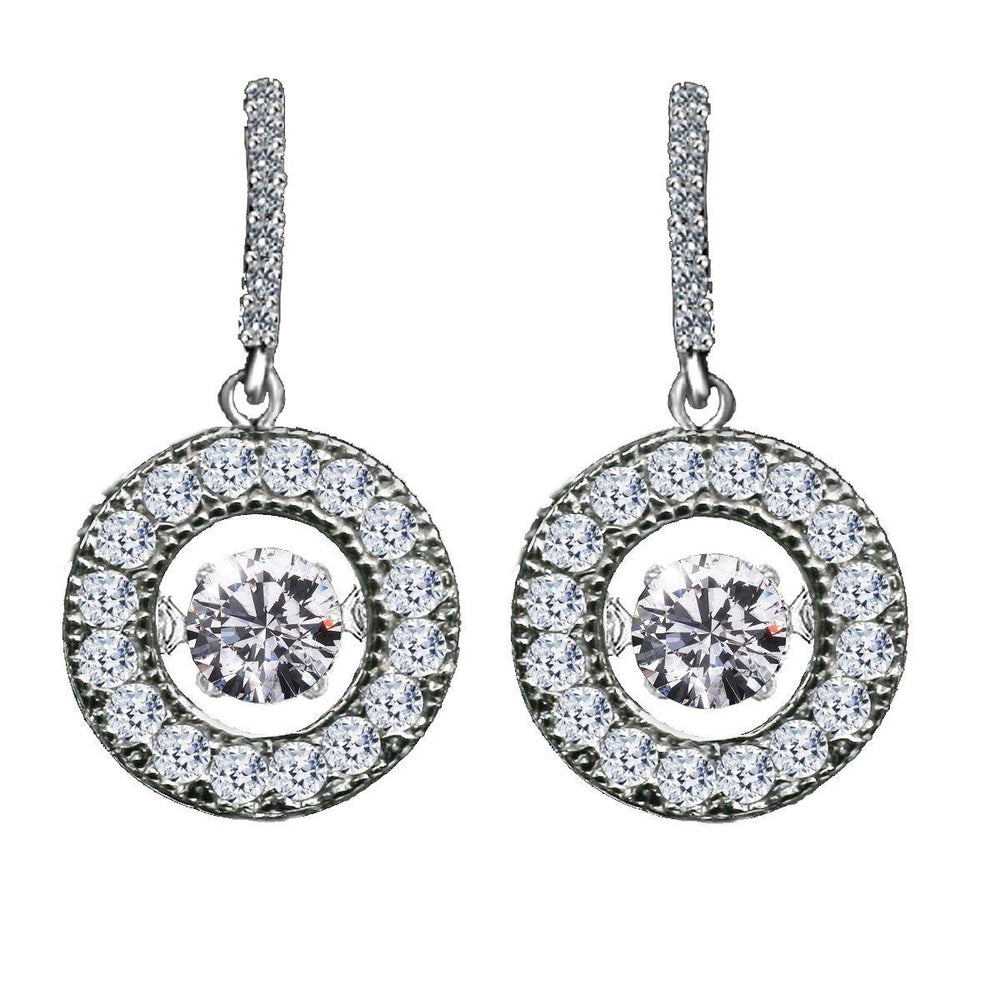 Dancing Diamond Veneer Cubic zirconia Pendant and earrings ...