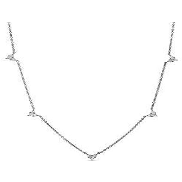 Zirconite Cubic zirconia stations Sterling silver Minimalist Necklace