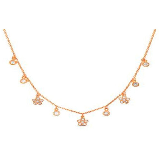 Zirconite Cubic zirconia stations Sterling silver Minimalist Necklace
