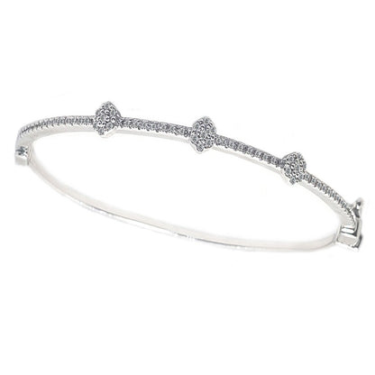 Three-station cubic zirconia bangle bracelet by Zirconite, main view, 698B007