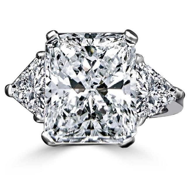 Three-stone cubic zirconia engagement ring in 14K gold, white gold version, 635R71337K-5CT