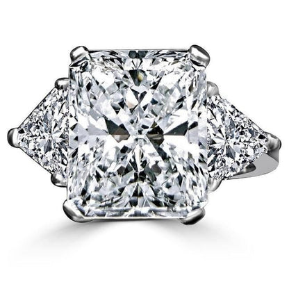 Three-stone cubic zirconia engagement ring in 14K gold, white gold version, 635R71337K-5CT