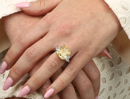 Three-stone cubic zirconia engagement ring, alternate view, 803R100