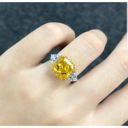 Three-stone square cubic zirconia engagement ring, alternate view, 801R9042
