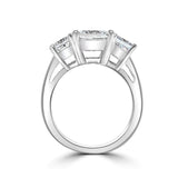 Three stone Square Diamond Veneer Cubic Zirconia 14K Gold Ring. 635R009K