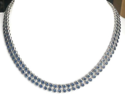 Two-row cubic zirconia necklace by Zirconite, alternate view, AN2281