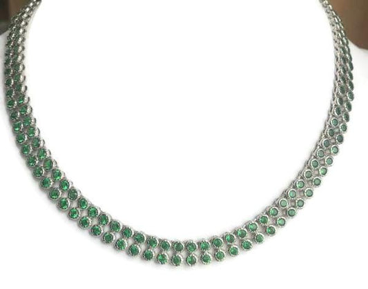 Two-row cubic zirconia necklace by Zirconite, main view, AN2281