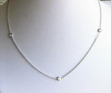 Zirconite By the Cubic Yard Cubic Zirconia Sterling Silver Station necklace. ZBYX
