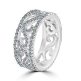 Zirconite Cubic zirconia Pave settings Sterling silver Eternity Band Ring