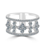 Zirconite Cubic zirconia Sterling silver wide Eternity Band Ring.