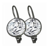Zirconite Cubic Zirconia Wire Bezel Lever back earrings. 501El03871
